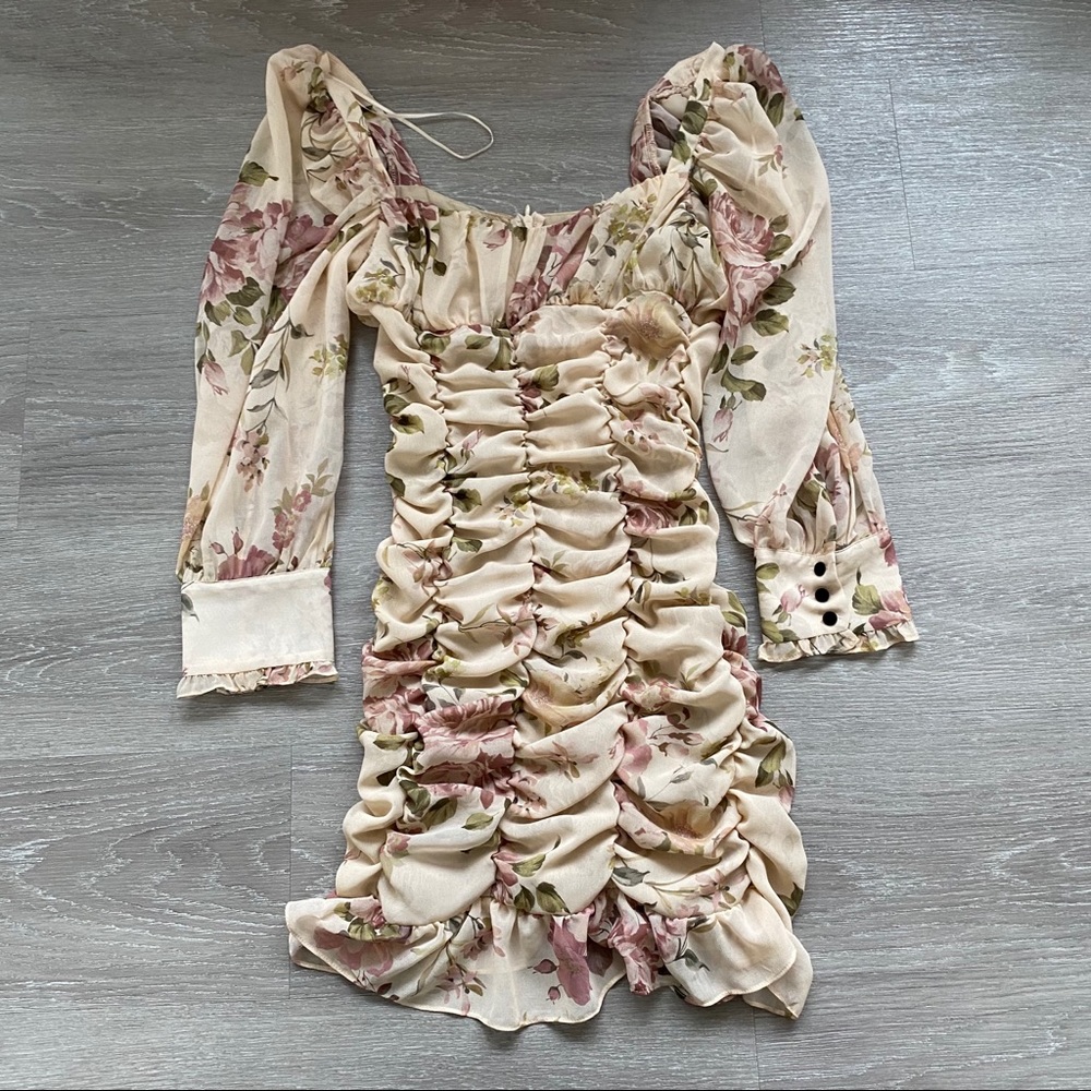 Zara Floral Print Draped Dress - Picture 10 of 16